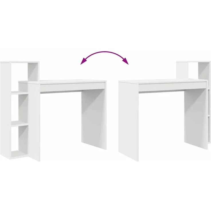 vidaXL Schreibtisch mit Regal Weiß 100 x 40 x 90 cm Holzwerkstoff 869314 – Bild 8