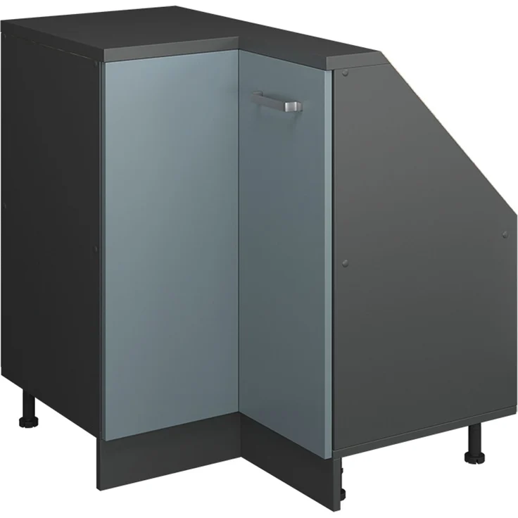 Eck-Küchenschrank für Dachschrägen R-Line Blau-Grau 75.6 cm mit 1 Tür Vicco – Bild 1
