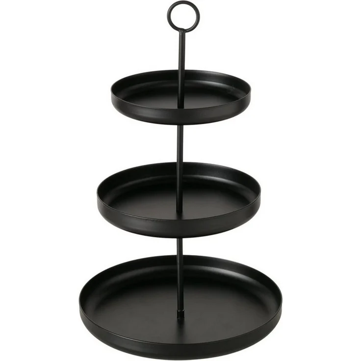 BOLTZE GRUPPE GmbH Etagere Boltze Etagère Credo 3-Etagen schwarz H32,5 x D20 cm, Metall – Bild 5