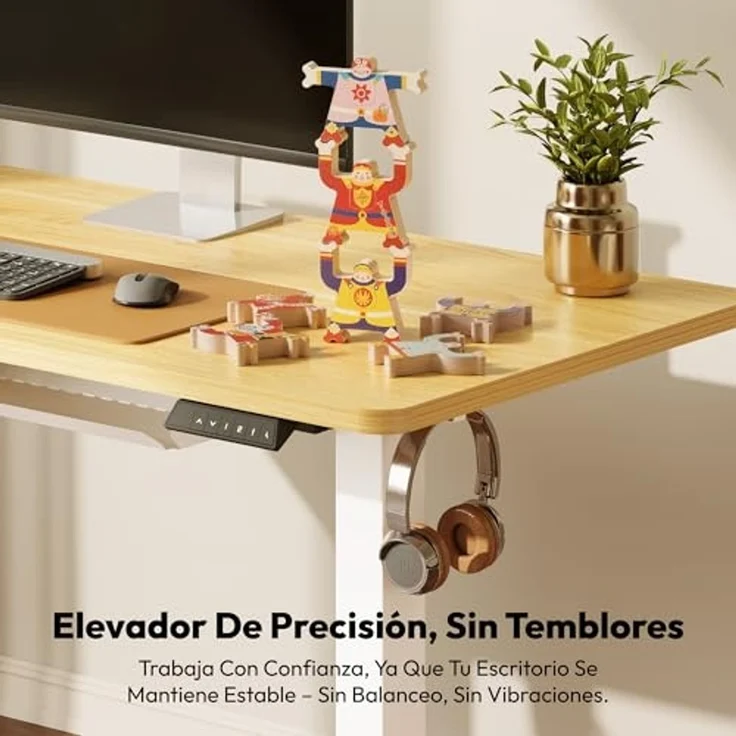 SANODESK Höhenverstellbarer Schreibtisch 160x60 cm Schreibtisch Höhenverstellbar Elektrisch Ergonomischer Steh-Sitz Tisch Computertisch für Heimbüro Homeoffice(ahorn) – Bild 7