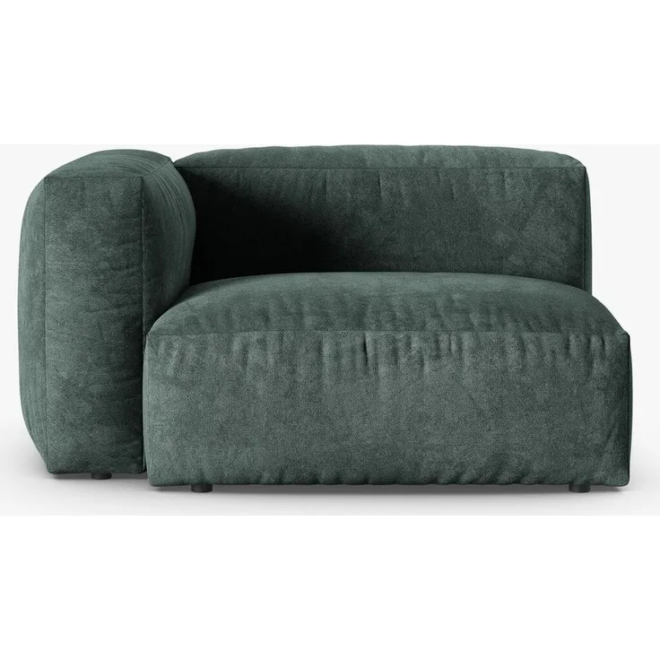 Micadoni Eckmodul mit Armlehne Martina 1-Sitzer 90cm Sitztiefe Samt Vogue Petrol Links