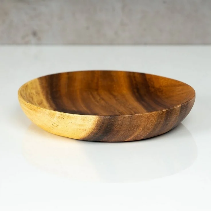 Levandeo® Dekoschale, Holzschale Akazie 19cm Oval Design Snackschale Schale Obstschale – Bild 3