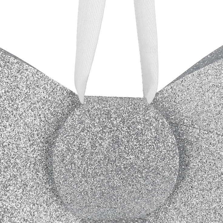relaxdays Weihnachtsbaumschleife Glitzernde Schleife im 10er Set (10-tlg), silber – Bild 7