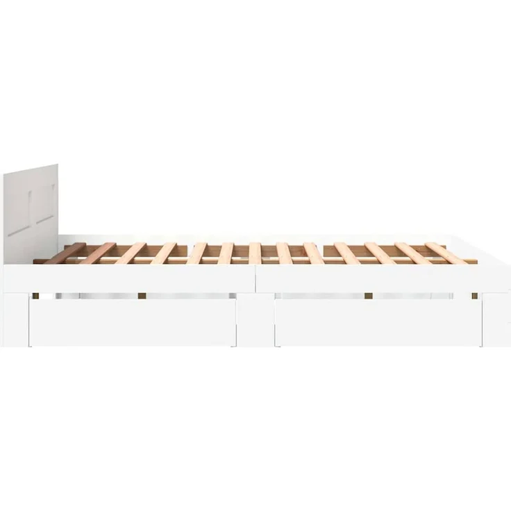 vidaXL Bettrahmen mit Schubladen Weiß 150 x 200 cm Holzwerkstoff 3402858 – Bild 7