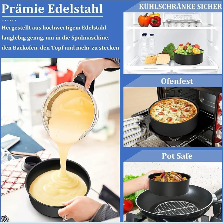 Homikit 20cm Edelstahl Kuchenform Backform Antihaft Rund-Tortenform – Bild 6