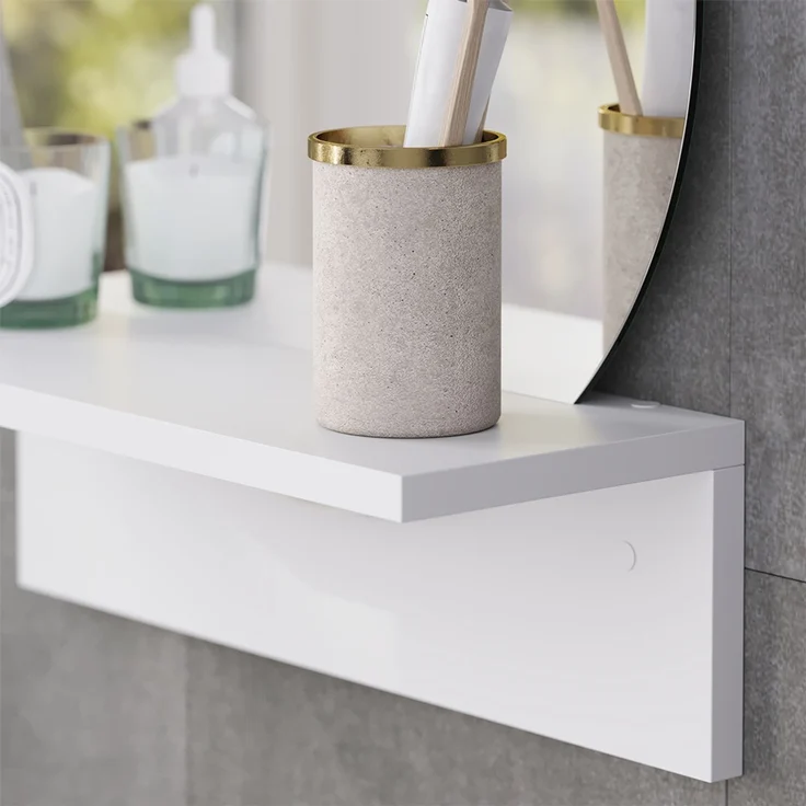 Badezimmerspiegel Elyra Weiß 40 x 47.5 cm mit Ablage Vicco – Bild 4