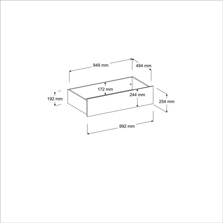 Stauraumbett >Sleep 4< in 23 - Weiss - 203x113x82cm (LxBxH) – Bild 2