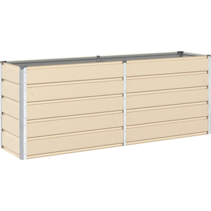 vidaXL Pflanzkübel Elfenbein 480 x 50 x 45 cm Verzinkter Stahl 42018101 – Bild 1