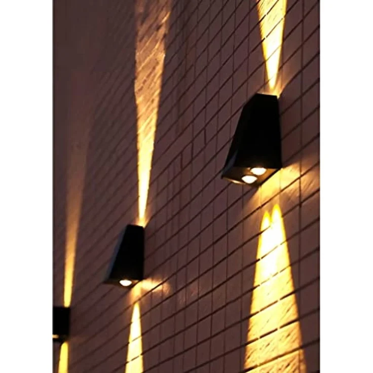 Arnusa LED Außen-Wandleuchte Solar Wandleuchte Wandstrahler Wandlampe LED UP-Down kabellos, Tageslichtsensor, LED fest integriert, Warmweiß – Bild 3
