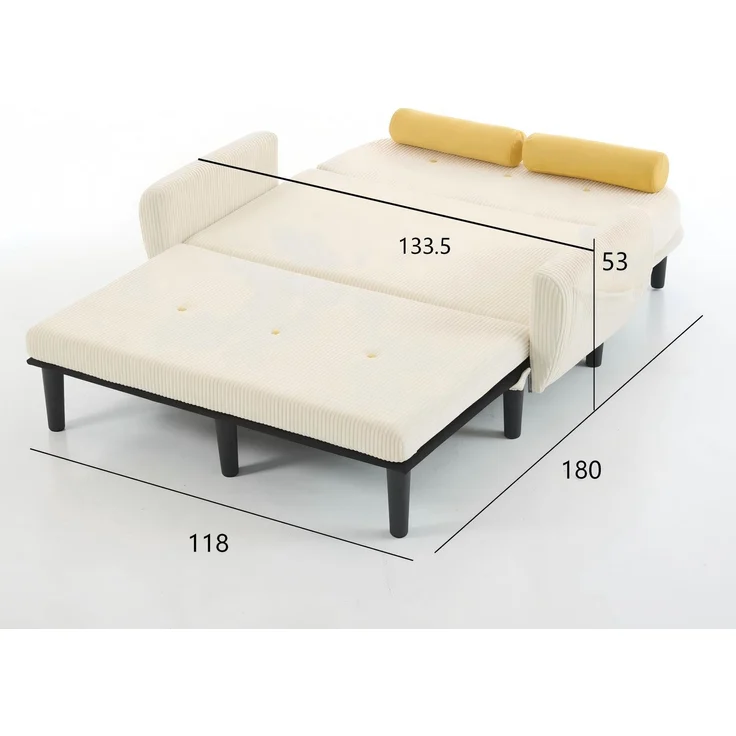 ZUBALIYA Sofa mit Stauraum, mit Cordbezug, mit Schaumstoffpolsterung, für Wohnzimmer und Apartments, mit stabilem Untergestell – Bild 13