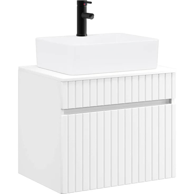 vidaXL Waschbeckenschrank Weiß 59 x 44,5 x 50 cm Holzwerkstoff 3404290 – Bild 2