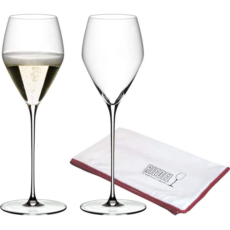 Riedel VELOCE Champagner Weinglas 2er Set + Poliertuch – Bild 1
