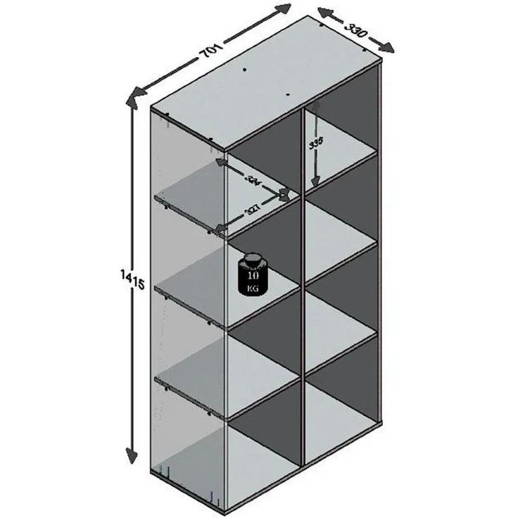 FMD Mehrzweckregal Mega 400, Mehrzweckregal mit offenen Fächern, Breite ca. 70 cm – Bild 4