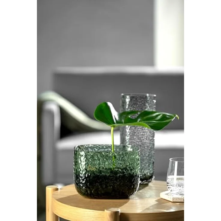 LEONARDO HOME Martello Vase, vielseitige Blumenvase mit haptischer Oberfläche, zeitloses Dekorationsstück, grün, Höhe 13 cm – Bild 5