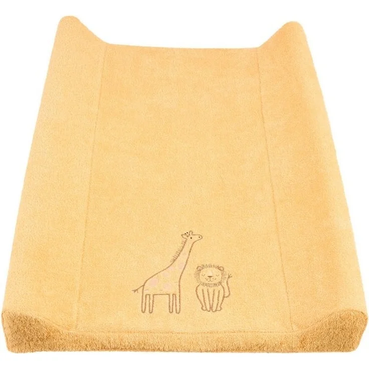 Sterntaler Wickelauflagenbezug Giraffe & Löwe schmal 70x50 cm – weiche Baumwolle mit niedlicher Stickerei – saugfähig und perfekt für den Wickeltisch - Baby Zubehör für Keilwickelauflage, ocker – Bild 4