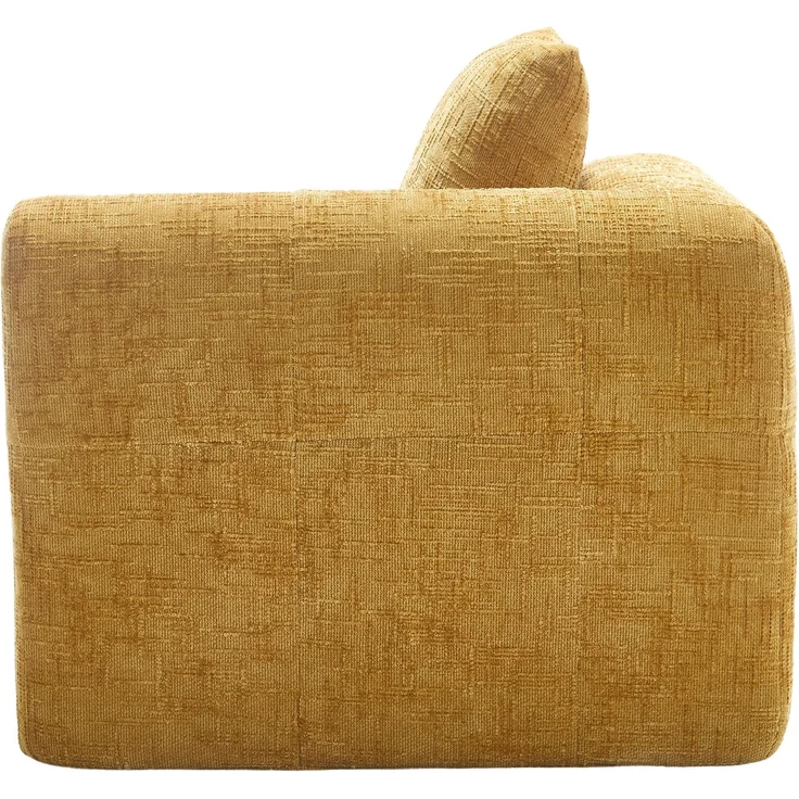 Chaiselongue-Sofa aus Chenille mit Seitentaschen & Kissen, 158x90x60 cm, Gelb – Bild 9