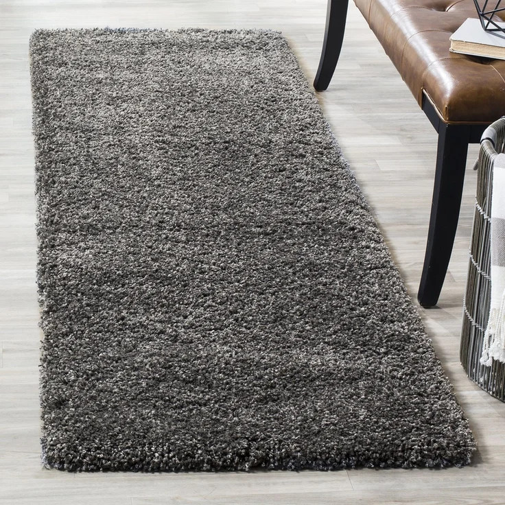 SAFAVIEH Zottelig Teppich für Wohnzimmer, Esszimmer, Schlafzimmer - California Shag Collection, Hoher Flor, Dunkelgrau, 69 X 213 cm