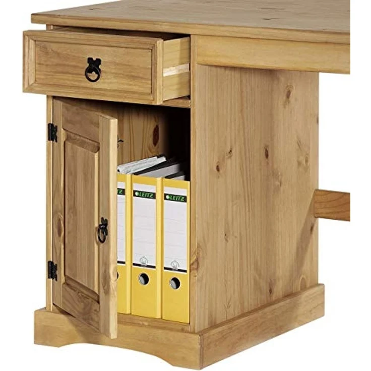 IDIMEX Schreibtisch TEQUILA, Schreibtisch Computertisch PC Tisch im Mexico Stil Kiefer Pinie Mexiko – Bild 6