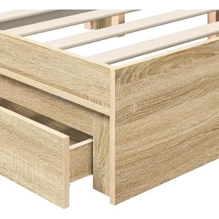 vidaXL Aufbewahrungsbett Sonoma-Eiche 140 x 200 cm Holzwerkstoff 3413501 – Bild 10
