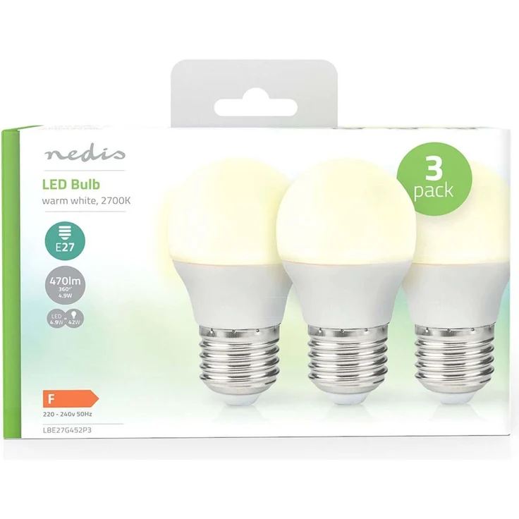 LED-Lampe E27 | G45 | 4.9 W | 470 lm | 2700 K | Warmweiss | Retro Style | Matte lampe | 3 Stück – Bild 3