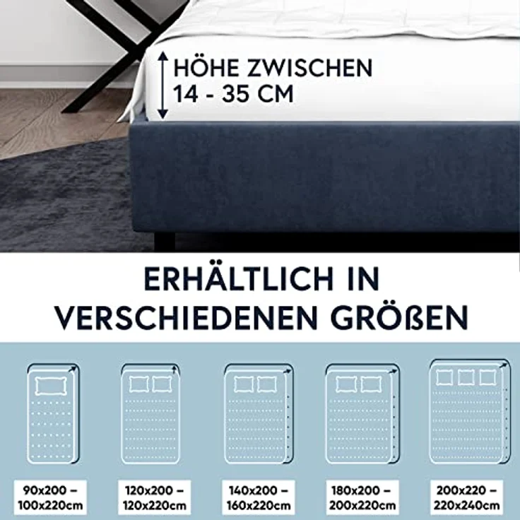 MOON Heimtextilien Spannbettlaken MOON-Luxury Spannbettlaken Jersey Stretch 230g/m², 97% Mako-Baumwolle 3% Elastan – Bild 6