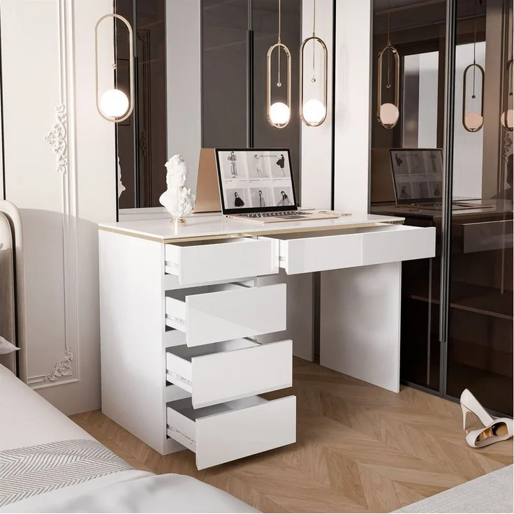 Lookway Schreibtisch AURORA mit Schubladen und Dekorative Umrandung, Breite: 120 cm – Bild 3