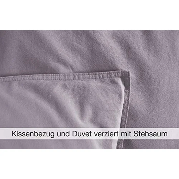 jilda-tex Bettwäsche Lissabon, Renforcé (Bio-Baumwolle), 2 teilig, unifarben, stonewashed und in vielen Farben – Bild 4