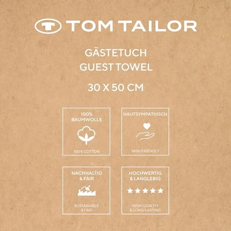 TOM TAILOR HOME Gästehandtuch COLOR BATH, Frottier (6-St), 100% Baumwolle, 30x50 cm, uni, große Farbauswahl – Bild 6