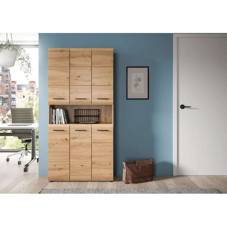 Mehrzweckschrank (B/H/T: 90x185x30 cm) in Artisan Oak Nachbildung und Artisan Oak Nachbildung – Bild 5