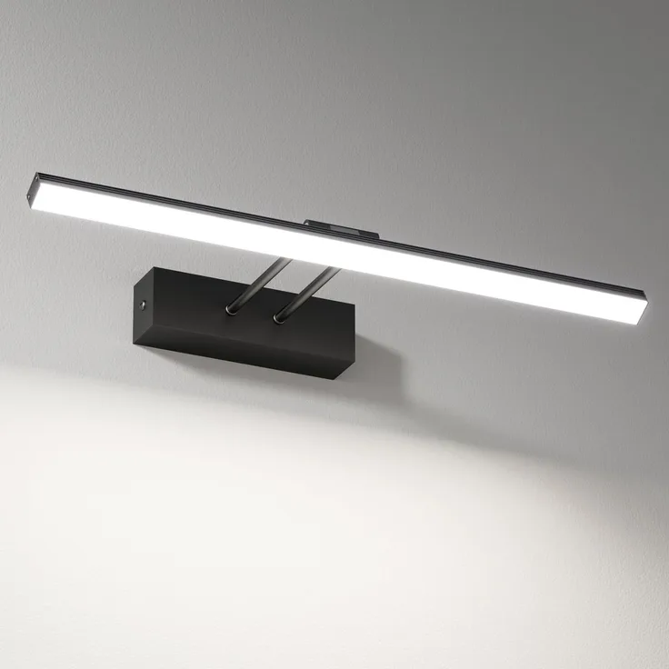 EMKE LED Spiegellampe Bad 40cm, Spiegelleuchte Badezimmer 200° Drehung 8W 6500K IP44 Badlampe Spiegel Lampe Wandbeleuchtung Spiegellampen für das bad Spiegelleuchten Schwarz