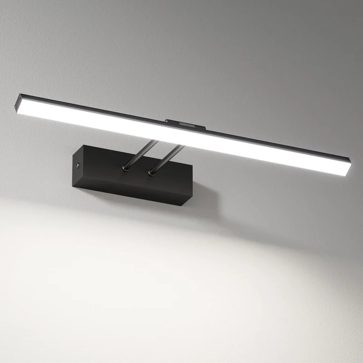 EMKE LED Spiegellampe Bad 40cm, Spiegelleuchte Badezimmer 200° Drehung 8W 6500K IP44 Badlampe Spiegel Lampe Wandbeleuchtung Spiegellampen für das bad Spiegelleuchten Schwarz