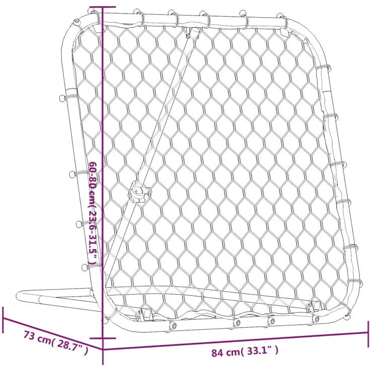 vidaXL Fußball-Rebounder Verstellbar Schwarz 84x73x60-80 cm Stahl 4007968 – Bild 7
