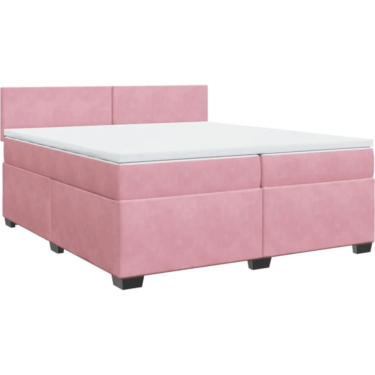 vidaXL Boxspringbett mit Matratze Rosa 200x200 cm Samt 3288701 – Bild 3