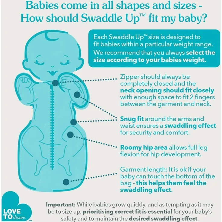 Love To Dream Unisex-Baby Swaddle Up Pucktuch, Denim, Newborn (2.2-3.8kg) – Bild 5