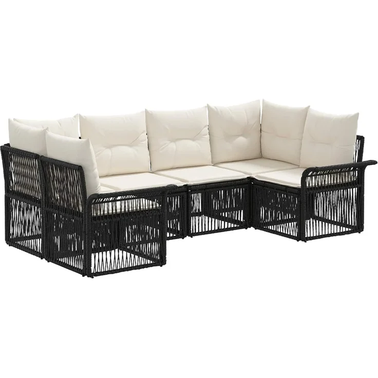vidaXL Gartensofa-set 6 stk. 6-Sitzer Schwarz Poly-Rattan 3434926 – Bild 1
