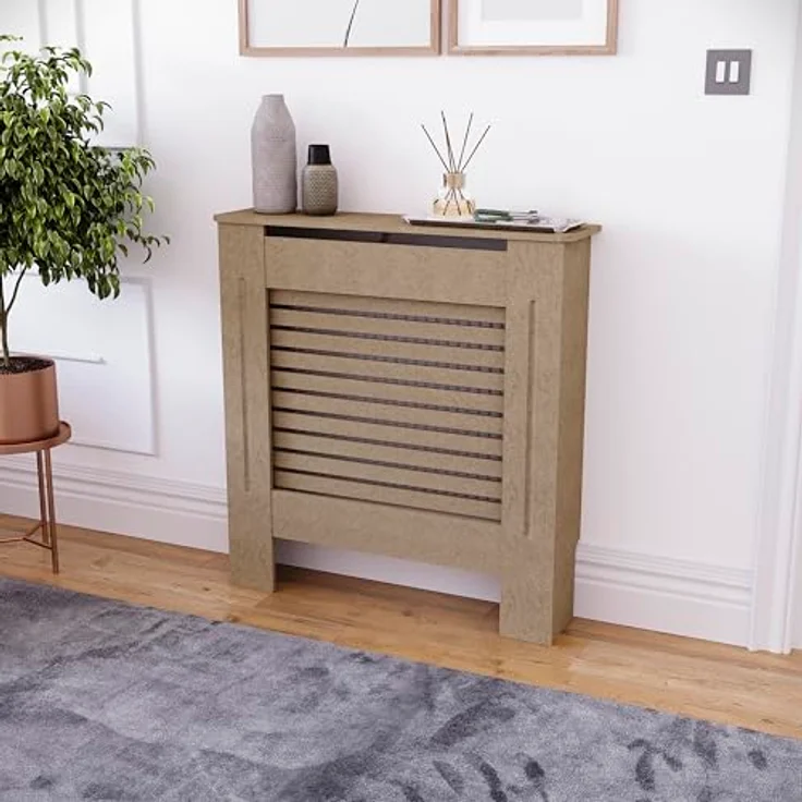 Vida Designs Milton Heizkörper-Abdeckung, moderner, unbehandelter, unlackierter Schrank aus mitteldichter Faser-Platte, klein, Unvollendet – Bild 7