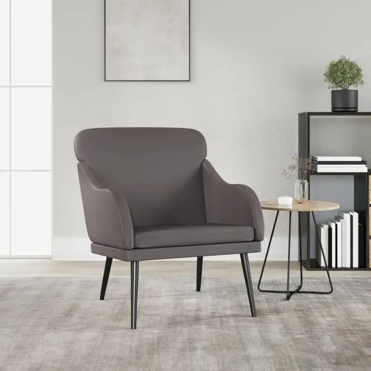 Sessel wohnzimmer, Relaxsessel Grau 63x76x80 cm Kunstleder
