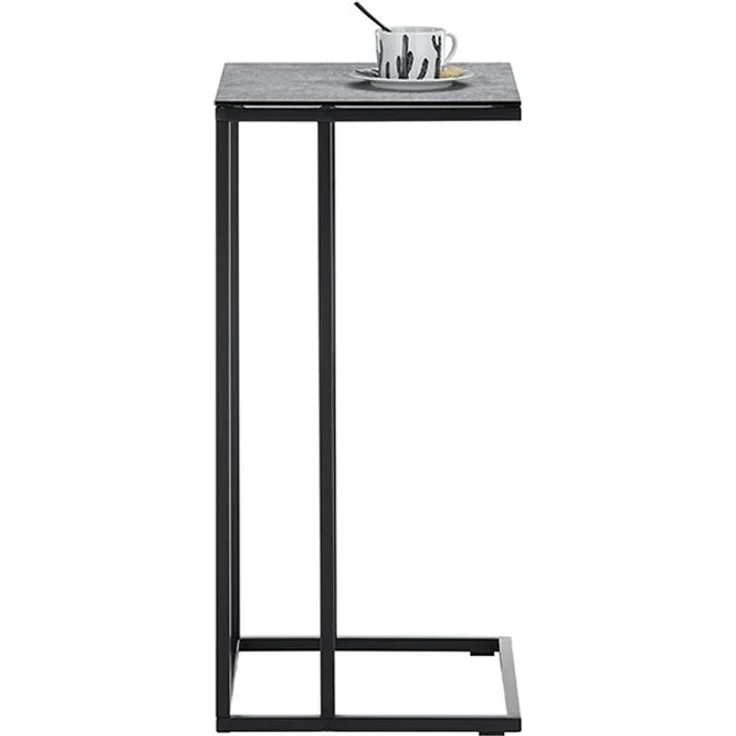 Beistelltisch >FARGO< in grau / schwarz, Metall / Glas - 40x70x35cm (BxHxT) – Bild 4
