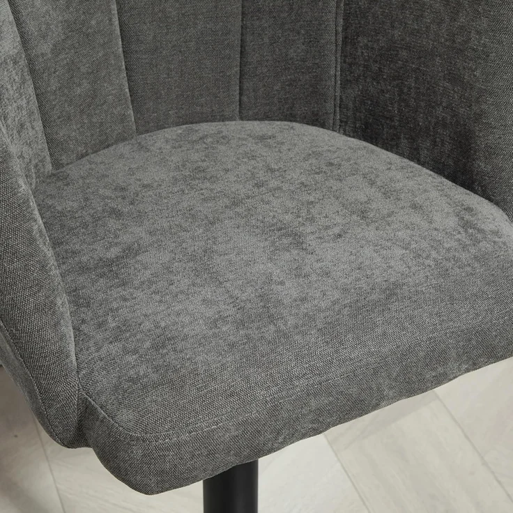 HOMCOM Barhocker 2er-Set, mit Fußstütze, drehbar, höhenverstellbar, mit Leinenbezug (Barstuhl, 2 St, Bistrohocker), für Wohnzimmer, Esszimmer, Dunkelgrau – Bild 9