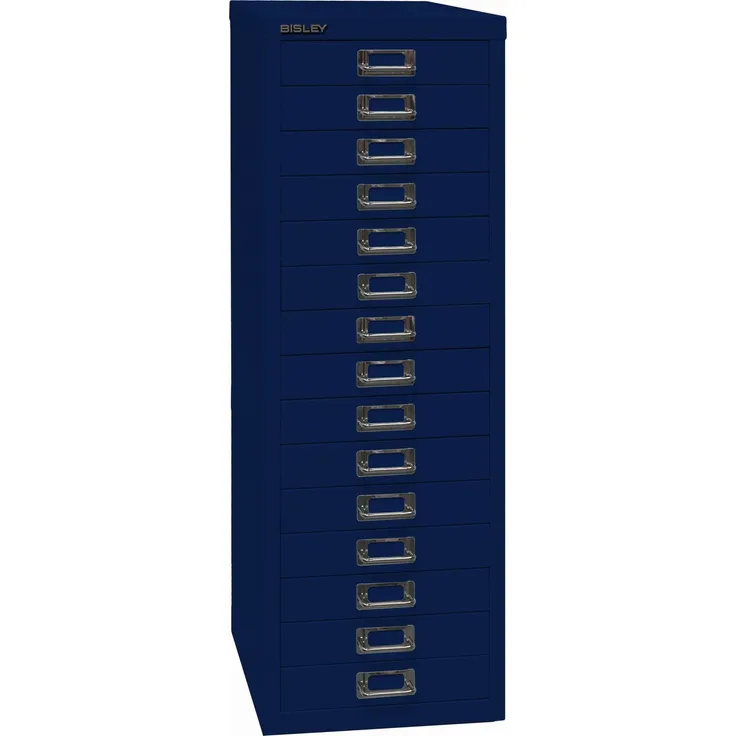 BISLEY 'MultiDrawer', 39er Serie, DIN A4, 15 Schubladen, Metall, 639 Oxfordblau, 38 x 27,9 x 86 cm