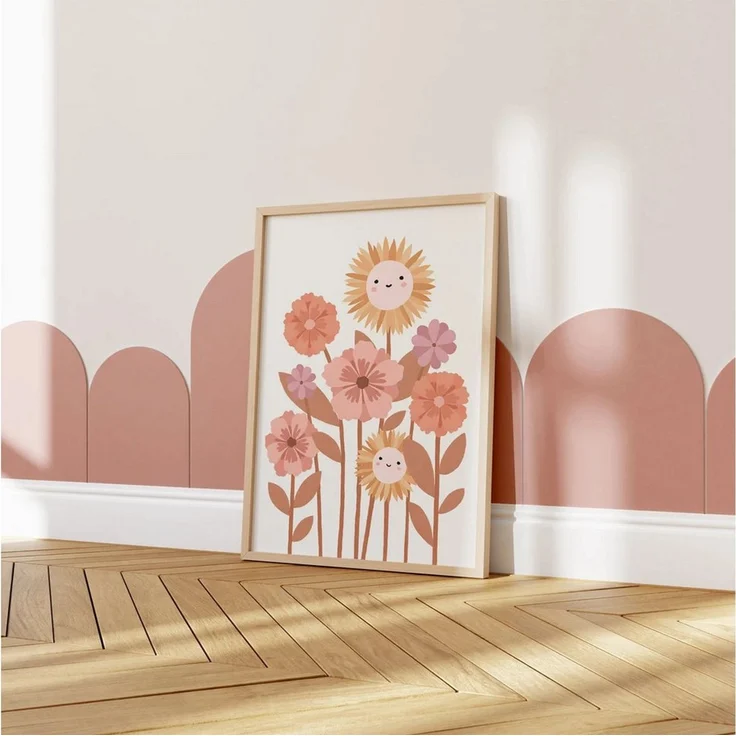 JUSTGOODMOOD Poster Premium ® Sonne Blumen Regenbogen Sonne Kinderzimmer, Wolke (1 St), verschiedene Größen verfügbar – Bild 3