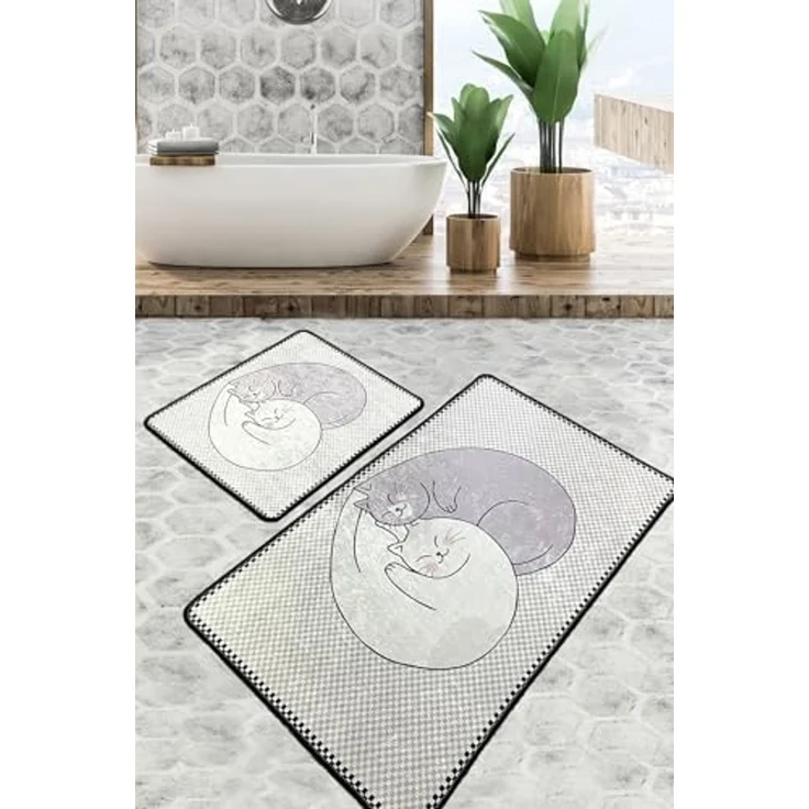 Mijolnir 'Katt' Badematten-Set (2-teilig), Mehrfarbig