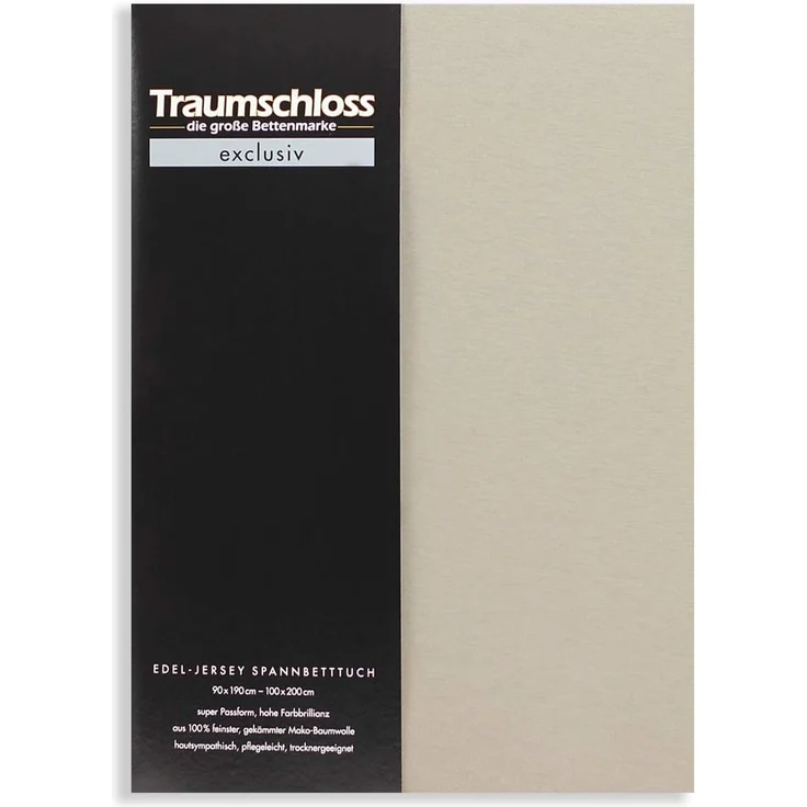Traumschloss Exclusiv Edel-Jersey Spannbettlaken kiesel 140-160x200