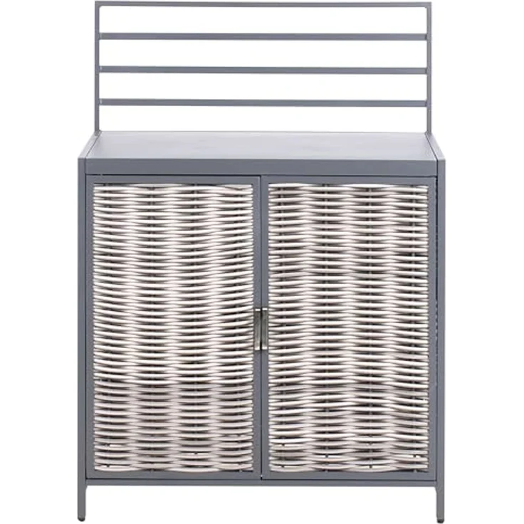 Outdoor-Küche 3er Set mit Spüle ORTISEI Metall Weiß, Grau – Bild 6