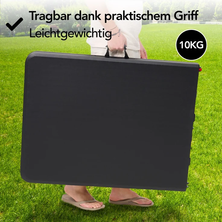 Brixy Klapptisch - Klapptisch - 180 x 70 x 74 cm - Campingtisch - Gartentisch - Tragbar - Schwarz – Bild 2