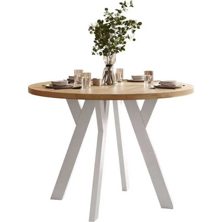 Lookway Esstisch VOLTA LOFT Runder ausziehbarer Tisch (1x Tisch), Durchmesser: Ø 100 cm