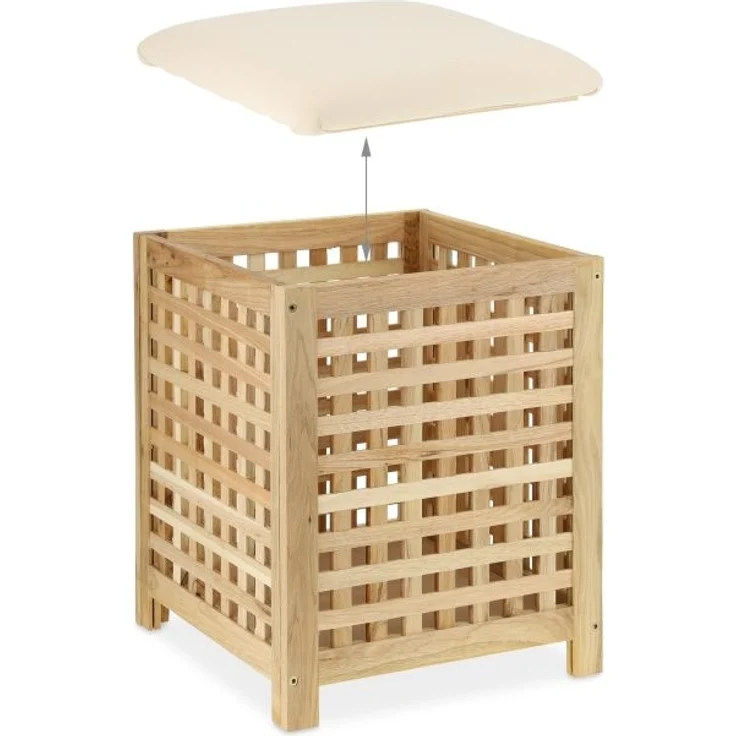 Wäschekorb mit Sitz Walnuss 10037908 – Bild 6