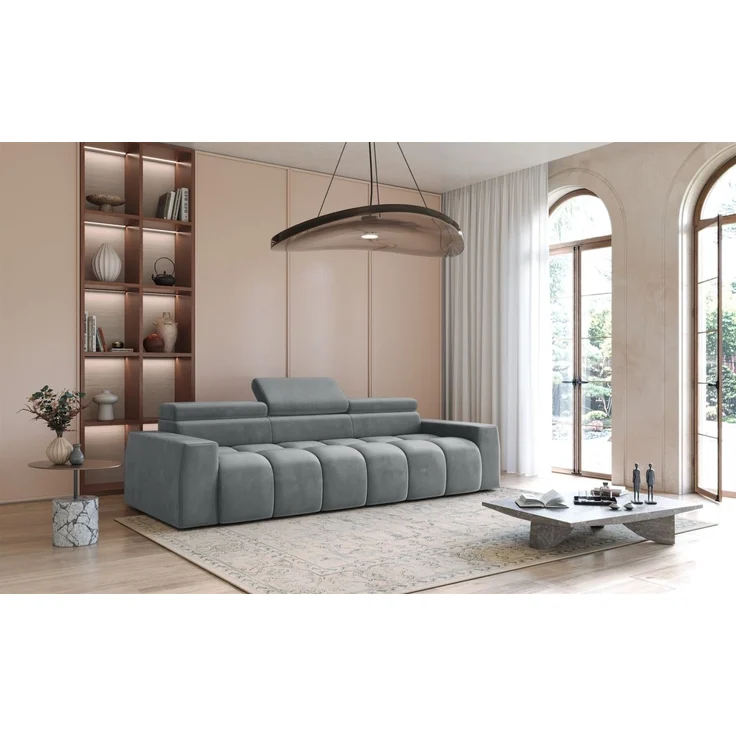 Bigsofa Couchgarnitur DARCY Megasofa in Stoff Salvador Grau – Bild 1