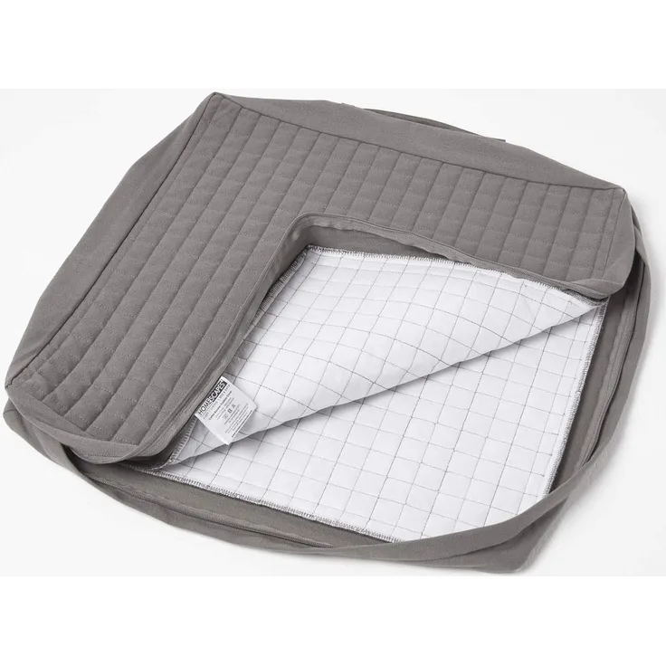 Homescapes Sitzkissen Wattierter Sitzkissenbezug 50 x 50 x 10 cm aus Baumwolle, grau