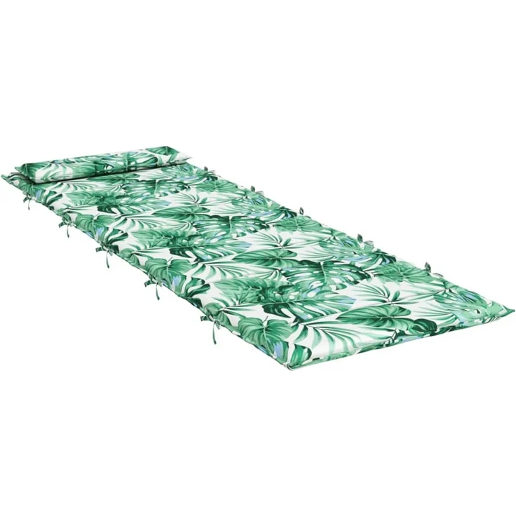 vidaXL Sonnenliegen-Auflage Blattmuster 180x60x4 cm Oxford-Gewebe 361864 – Bild 4